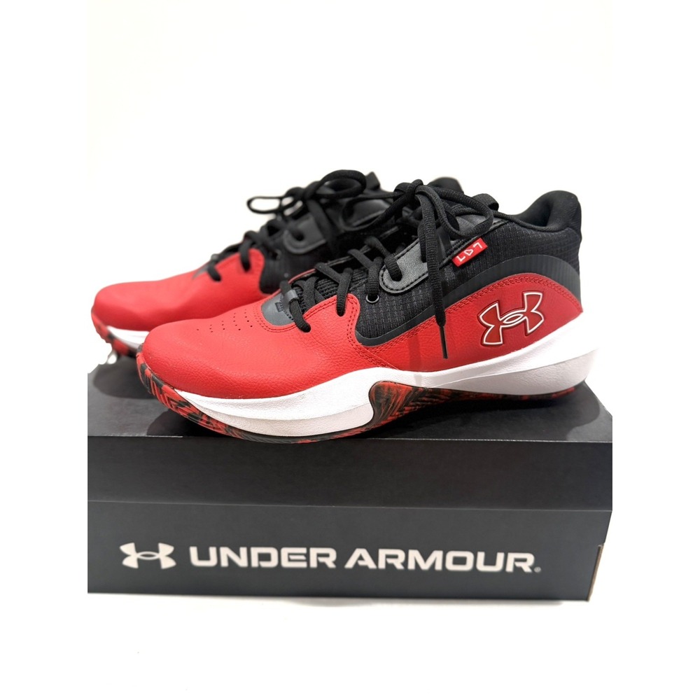 Under Armour Lockdown 7 Red Black Basketball Shoes 10 M 11.5W unisex casual ball